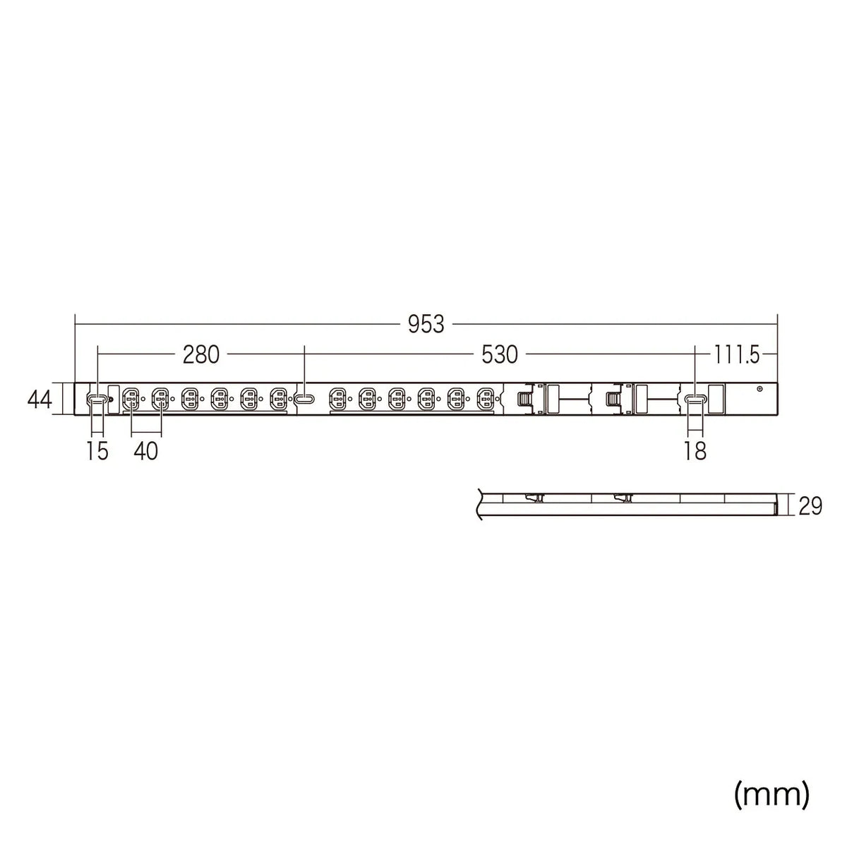 19-inch server rack power outlet, 200V (30A), TAP-SV23012N