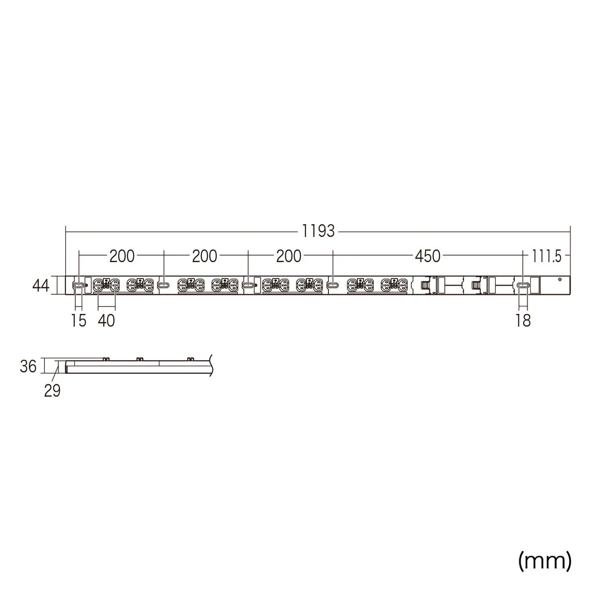 19-inch server rack power strip, 200V (30A), with anti-disconnection lock function, TAP-SV23016LKN