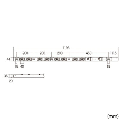 19-inch server rack power strip, 200V (30A), with anti-disconnection lock function, TAP-SV23016LKN