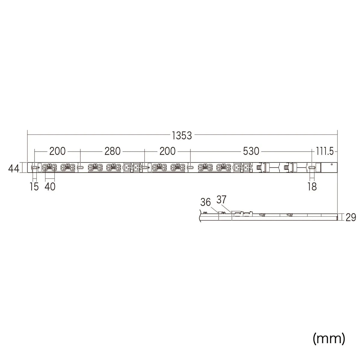 19インチサーバーラック用コンセント 200V(30A) TAP-SV23020C19LKN