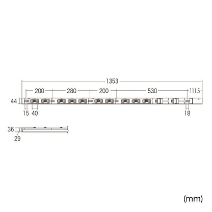 19-inch server rack power strip, 200V (30A), with anti-disconnection lock function, TAP-SV23020LKN