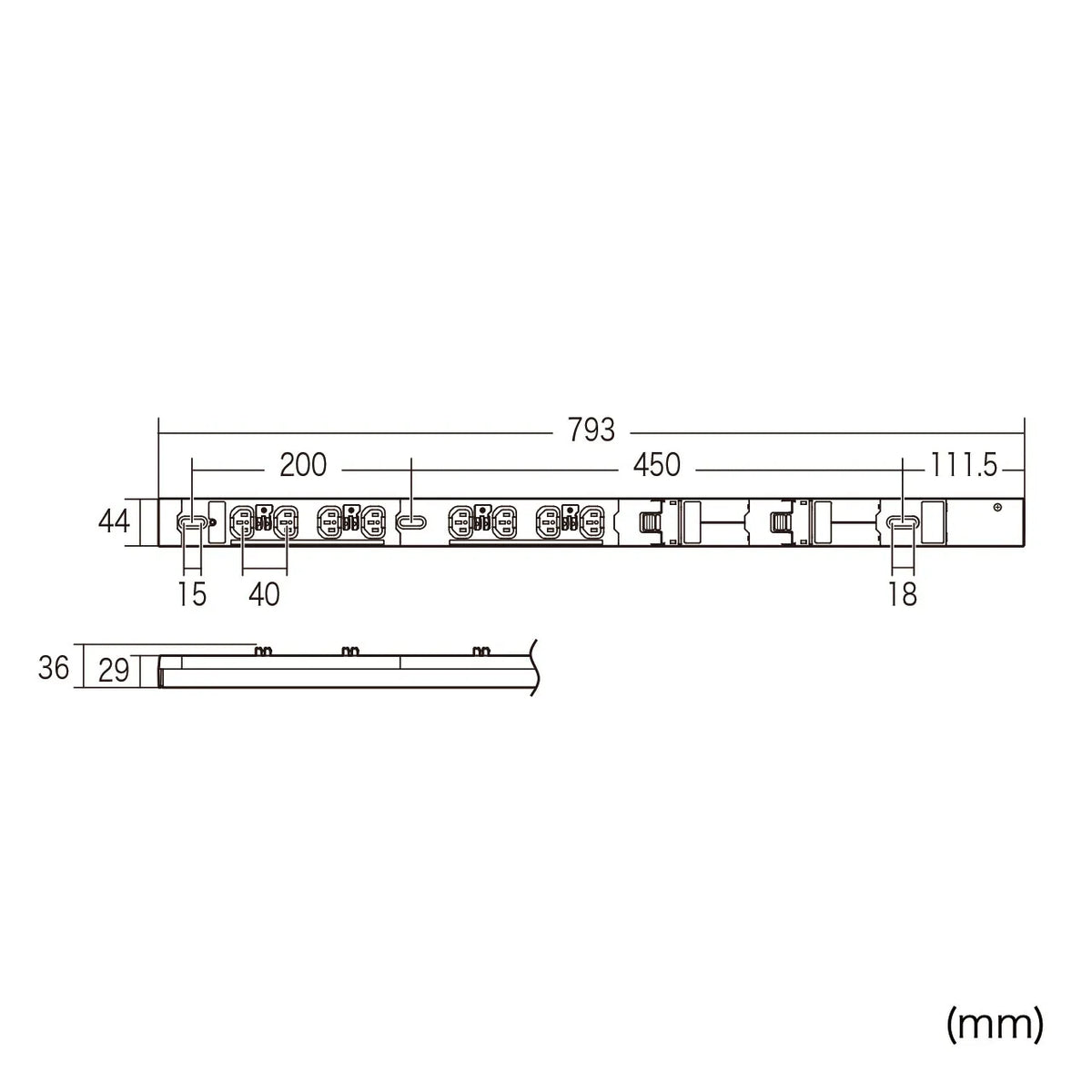 19-inch server rack power outlet, 200V (30A), with anti-disconnection lock function, TAP-SV2308LKN