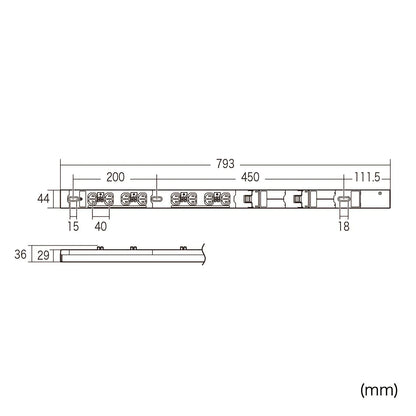 19-inch server rack power outlet, 200V (30A), with anti-disconnection lock function, TAP-SV2308LKN