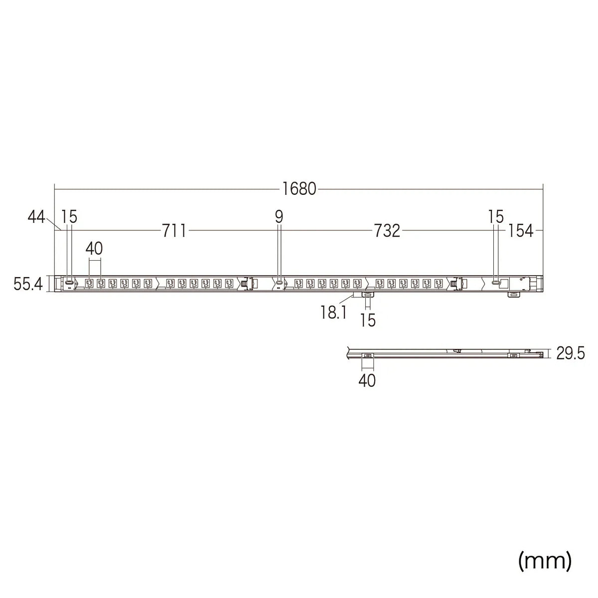 19インチサーバーラック用コンセント(30A) TAP-SV3024B20N