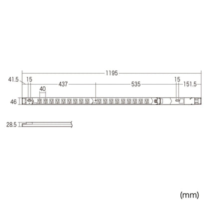 19インチサーバーラック用コンセント(15A) TAP-SVSL1518BN