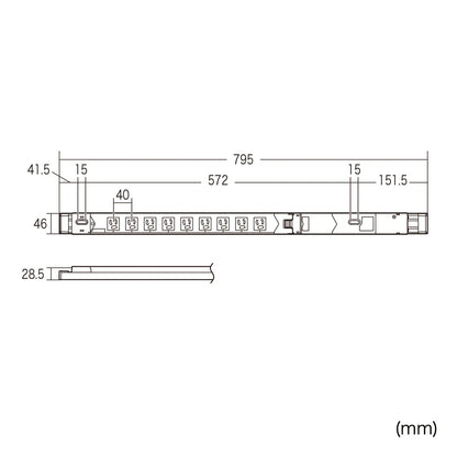 19インチサーバーラック用コンセント(15A) TAP-SVSL159BN