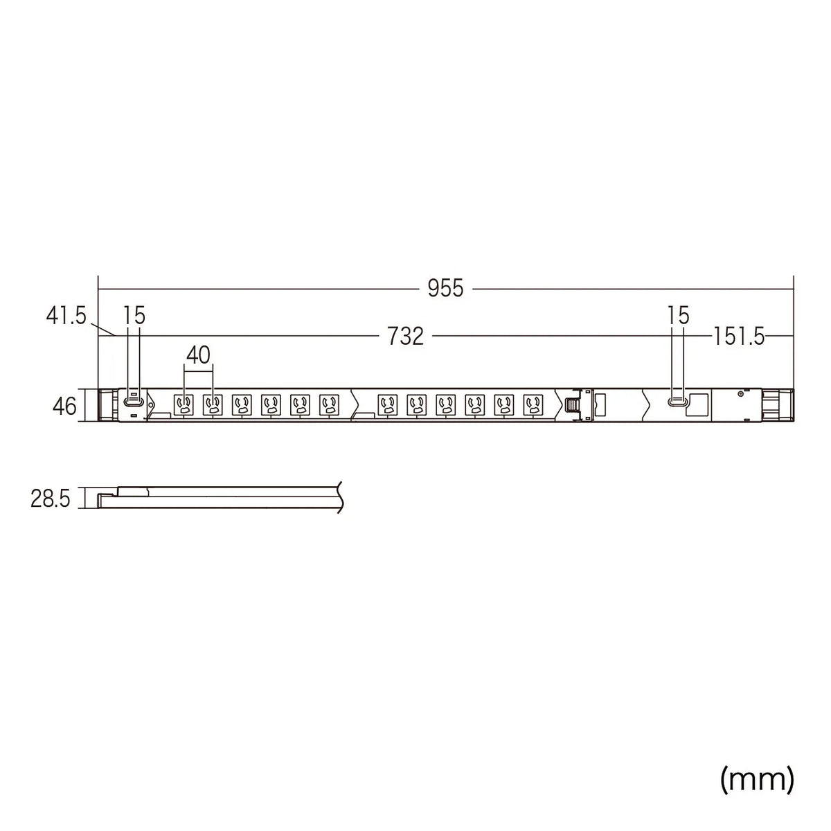 19インチサーバーラック用コンセント(20A) TAP-SVSL2012BN