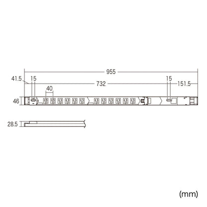 19インチサーバーラック用コンセント(20A) TAP-SVSL2012BN