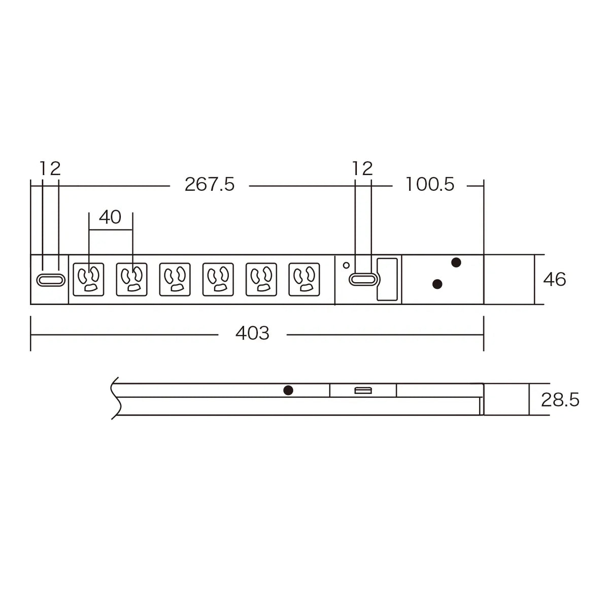 19-inch server rack power strip (20A) TAP-SVSL206