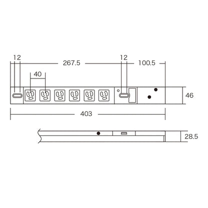 19-inch server rack power strip (20A) TAP-SVSL206