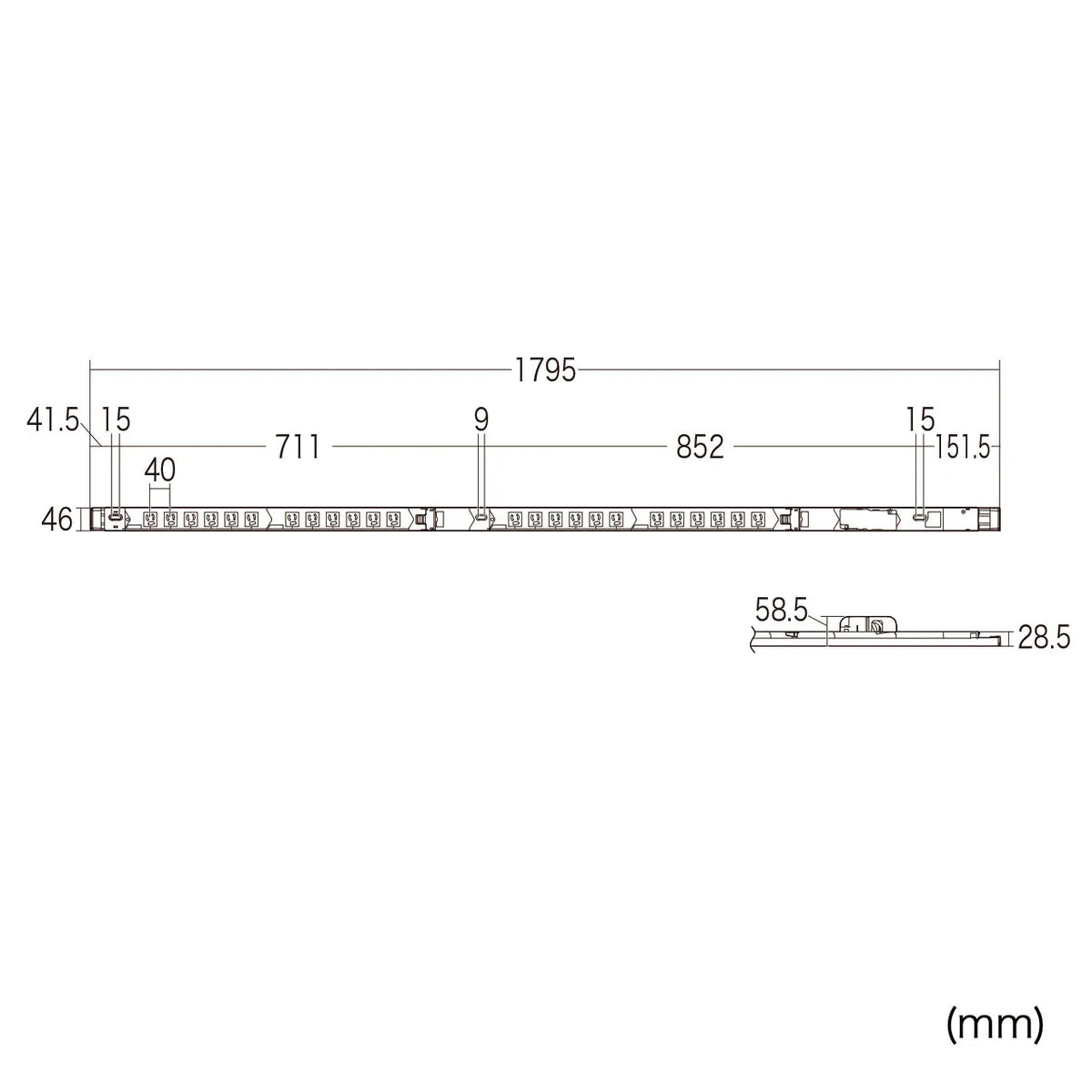 19インチサーバーラック用コンセント(30A) TAP-SVSL3024CN
