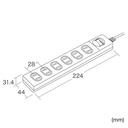 火災予防安全タップ TAP-TSH61SWN