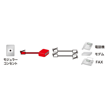 Telephone extension/distribution cable TEL-Y9-2K2