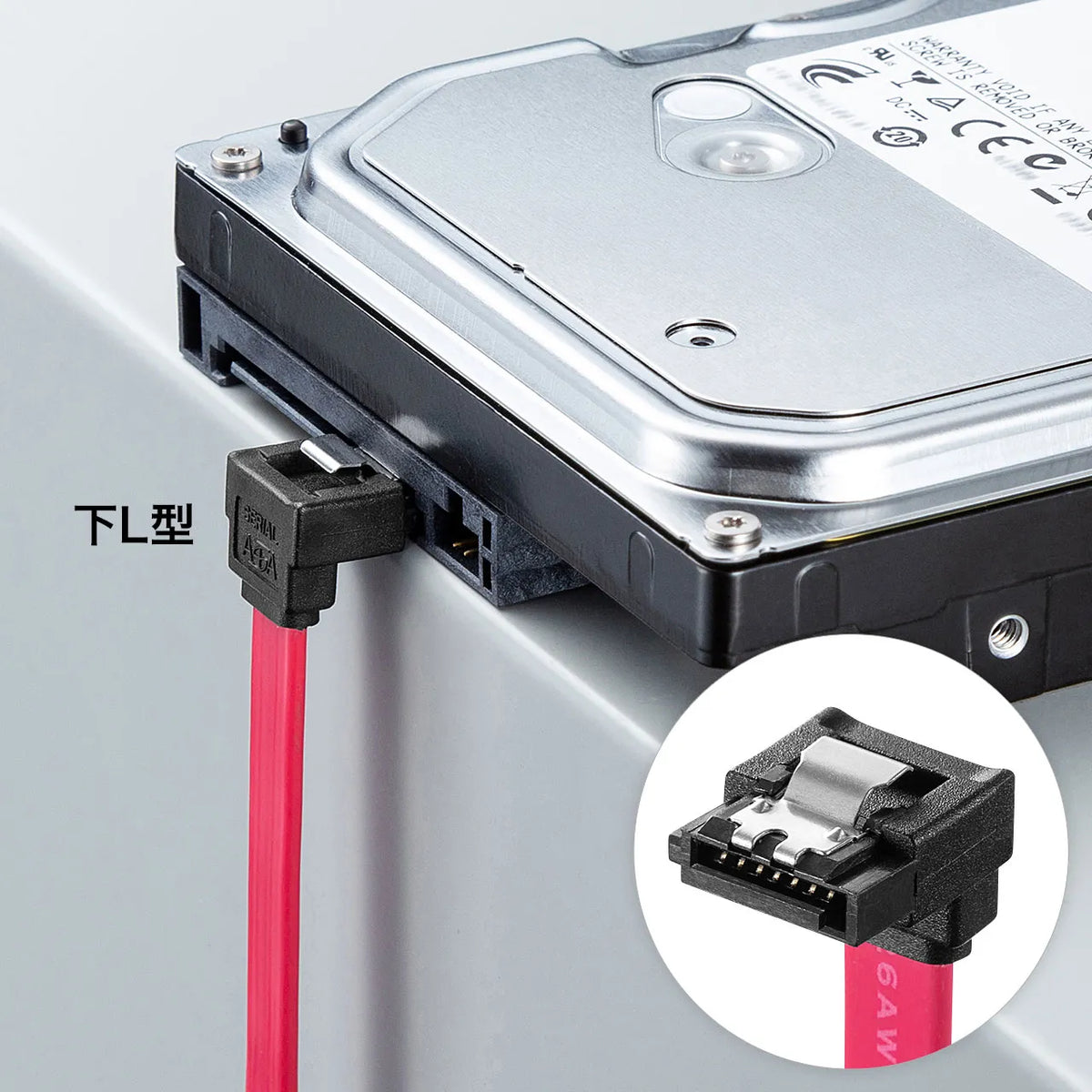 Downward L-shaped Serial ATA3 Cable TK-SATA3-03SL
