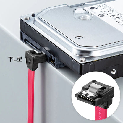 Downward L-shaped Serial ATA3 Cable TK-SATA3-03SL