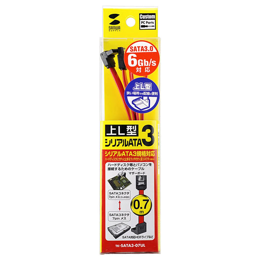 Upward L-shaped Serial ATA3 cable TK-SATA3-07UL