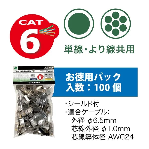 Category 6 Modular Plug (Shielded, Through-Type) TP-MJHA-808STC
