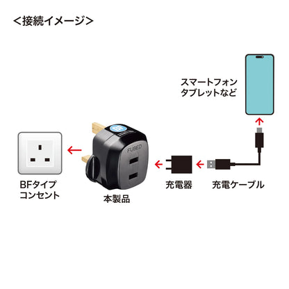 International Plug Adapter BF (UK, Hong Kong, Singapore) TR-AD20