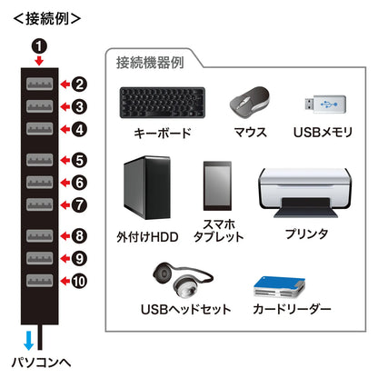 USB 2.0 Hub (10 Ports) USB-2H1001BKN