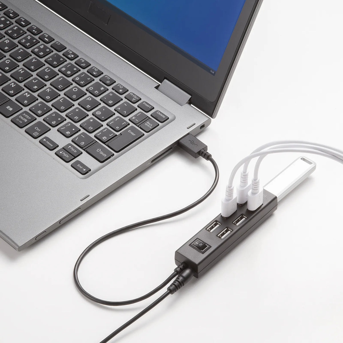 USB2.0ハブ（7ポート・ブラック） USB-2H702BKN
