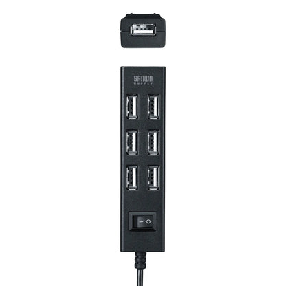 USB2.0ハブ（7ポート・ブラック） USB-2H702BKN