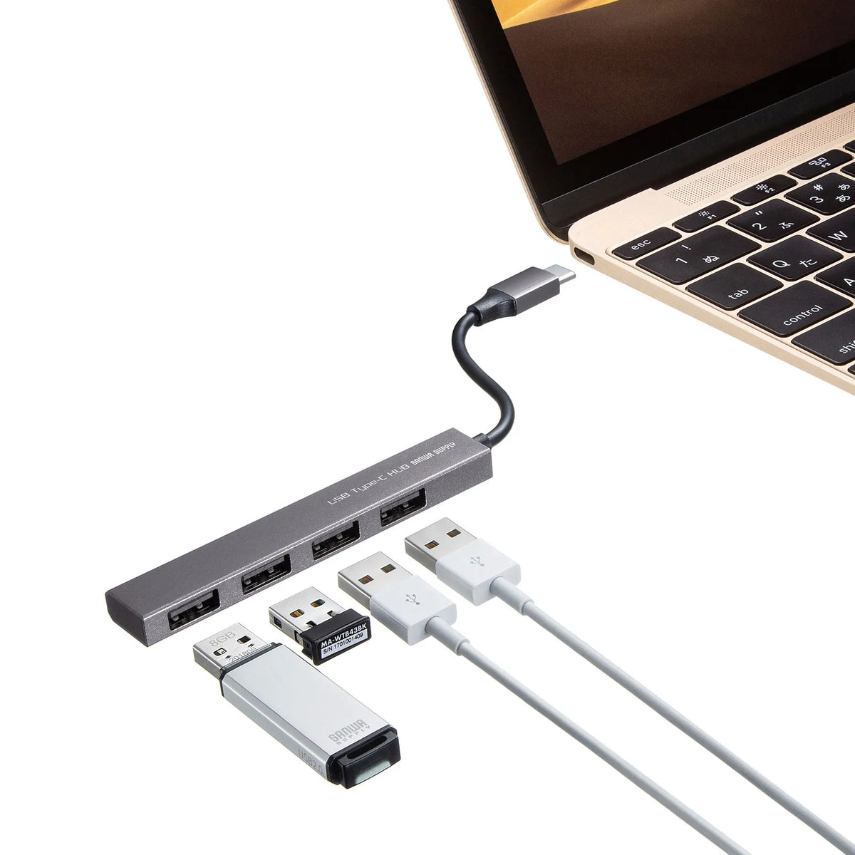 USB Type-C USB 2.0 4-Port Slim Hub USB-2TCH23SN