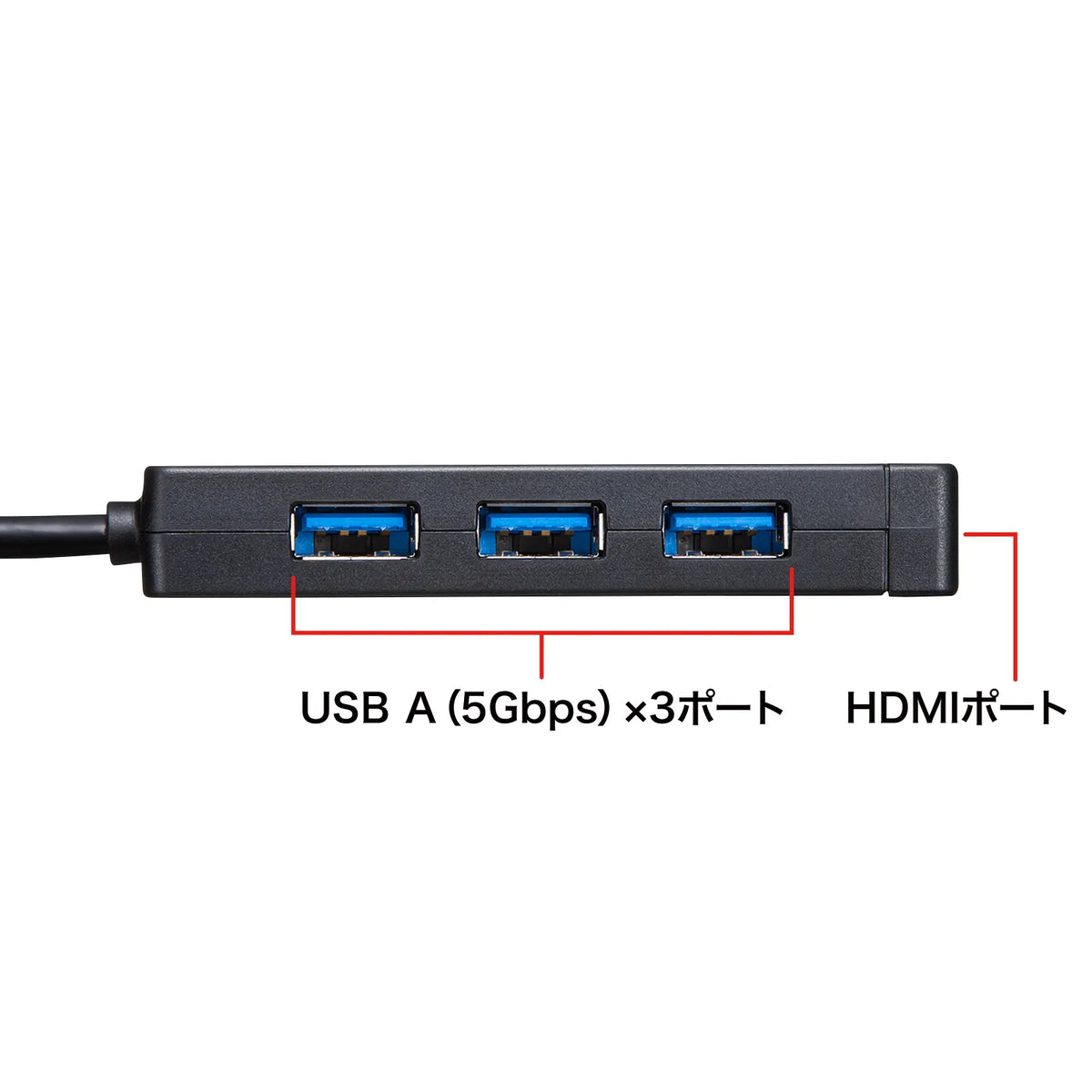 USB 3.2 Gen1 3-Port Hub with HDMI Port (USB-3H332BK)