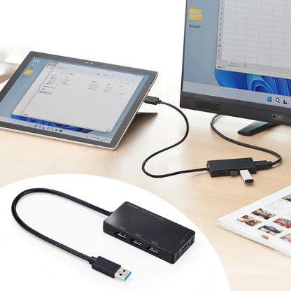 USB 3.2 Gen1 3-Port Hub with HDMI Port (USB-3H332BK)