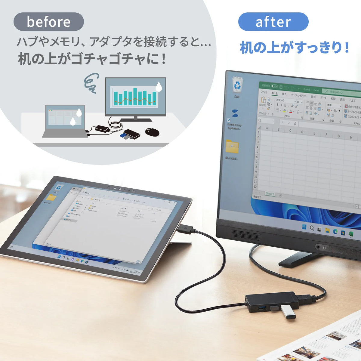 USB 3.2 Gen1 3-Port Hub with HDMI Port (USB-3H332BK)