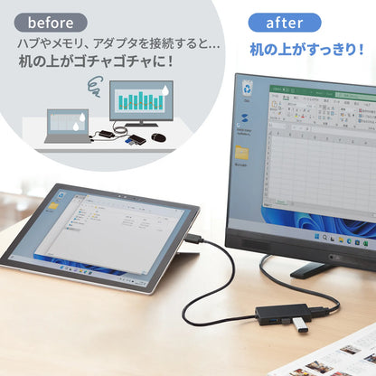 USB 3.2 Gen1 3-Port Hub with HDMI Port (USB-3H332BK)