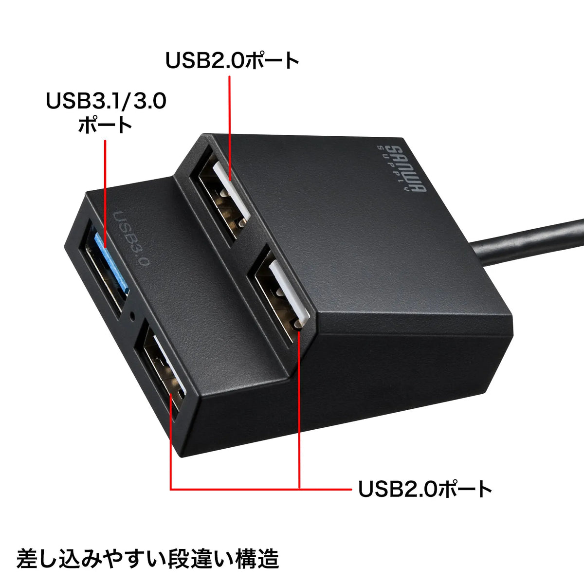 USB 3.2 Gen1 + USB 2.0 Combo Hub USB-3H413BKN
