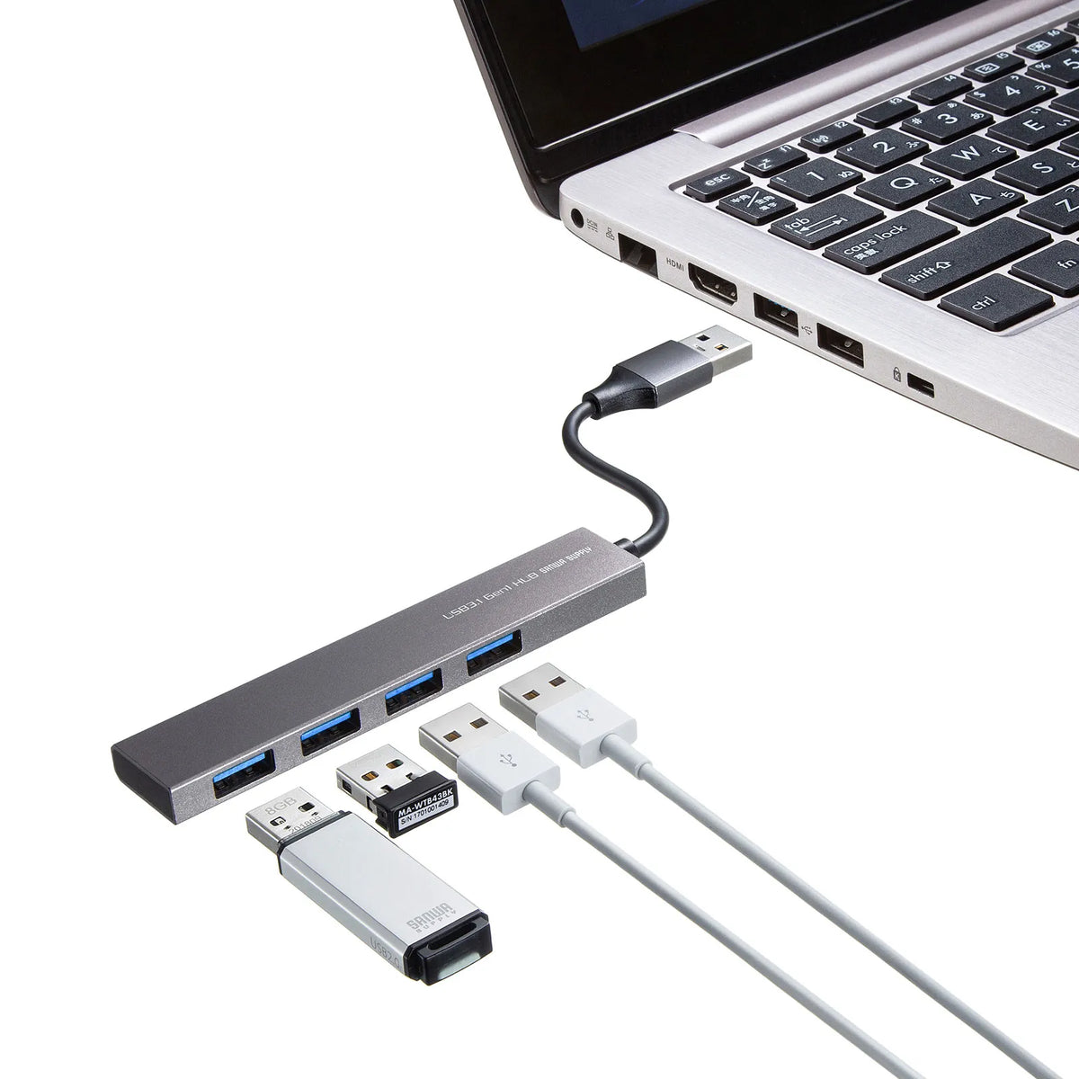USB 3.2 Gen1 4-Port Slim Hub USB-3H423SN