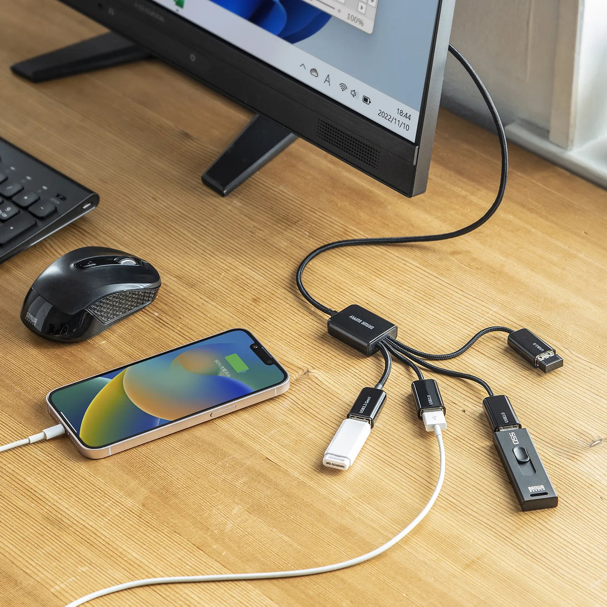 USB 3.2 Gen1 + USB 2.0 Combo Hub (4 Ports) USB-3H436BK
