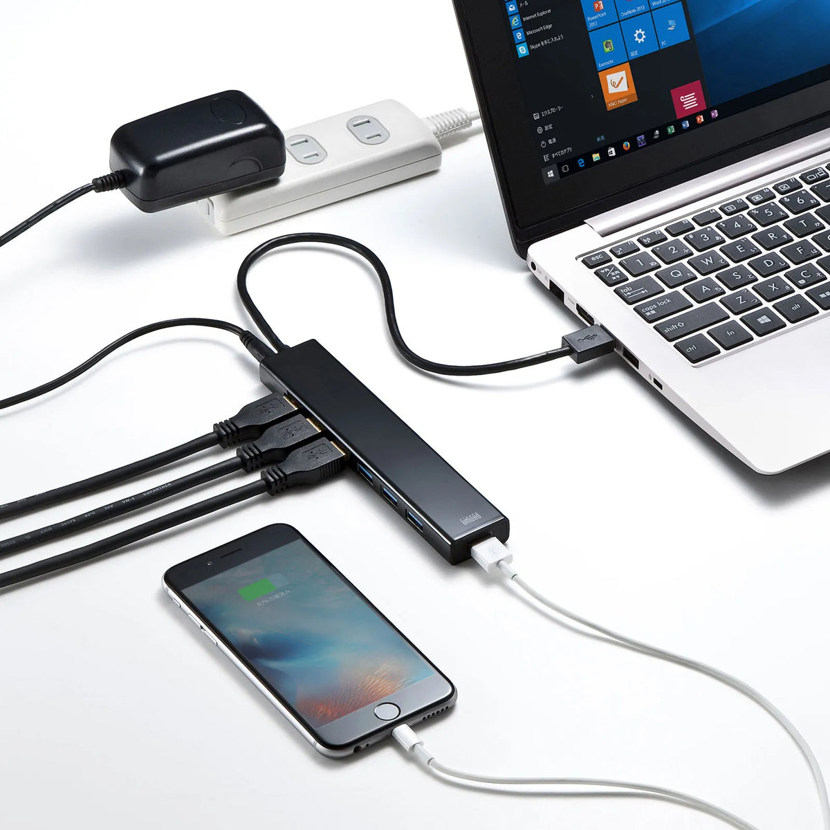 USB 3.2 Gen 1 7-Port Hub with Fast Charging Port USB-3H703BKN