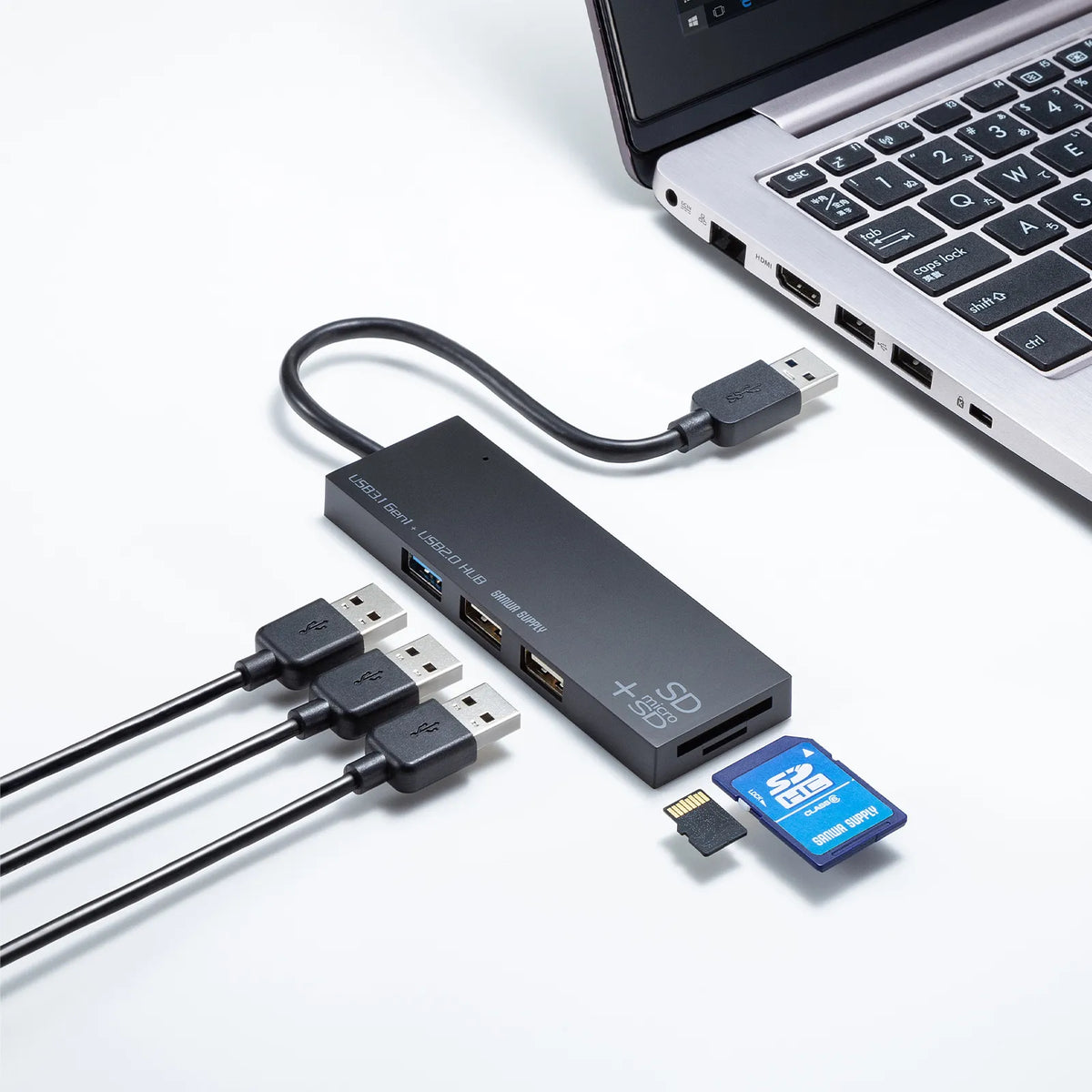 USB 3.1 + 2.0 Combo Hub with Card Reader USB-3HC316BKN
