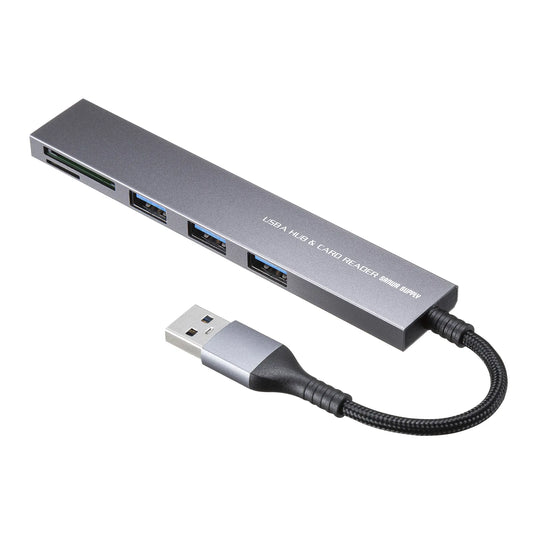 USB 5Gbps 3-Port Slim Hub (with Card Reader) USB-3HC320MS