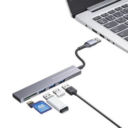 USB 5Gbps 3-Port Slim Hub (with Card Reader) USB-3HC320MS