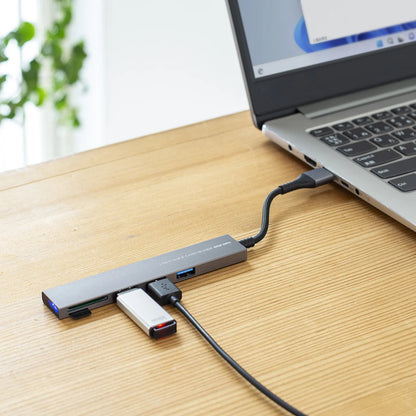 USB 5Gbps 3-Port Slim Hub (with Card Reader) USB-3HC320MS