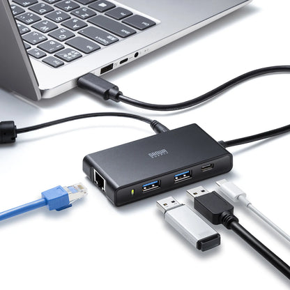 USBハブ付き 2.5ギガビットLANアダプタ USB-3HLS8BK