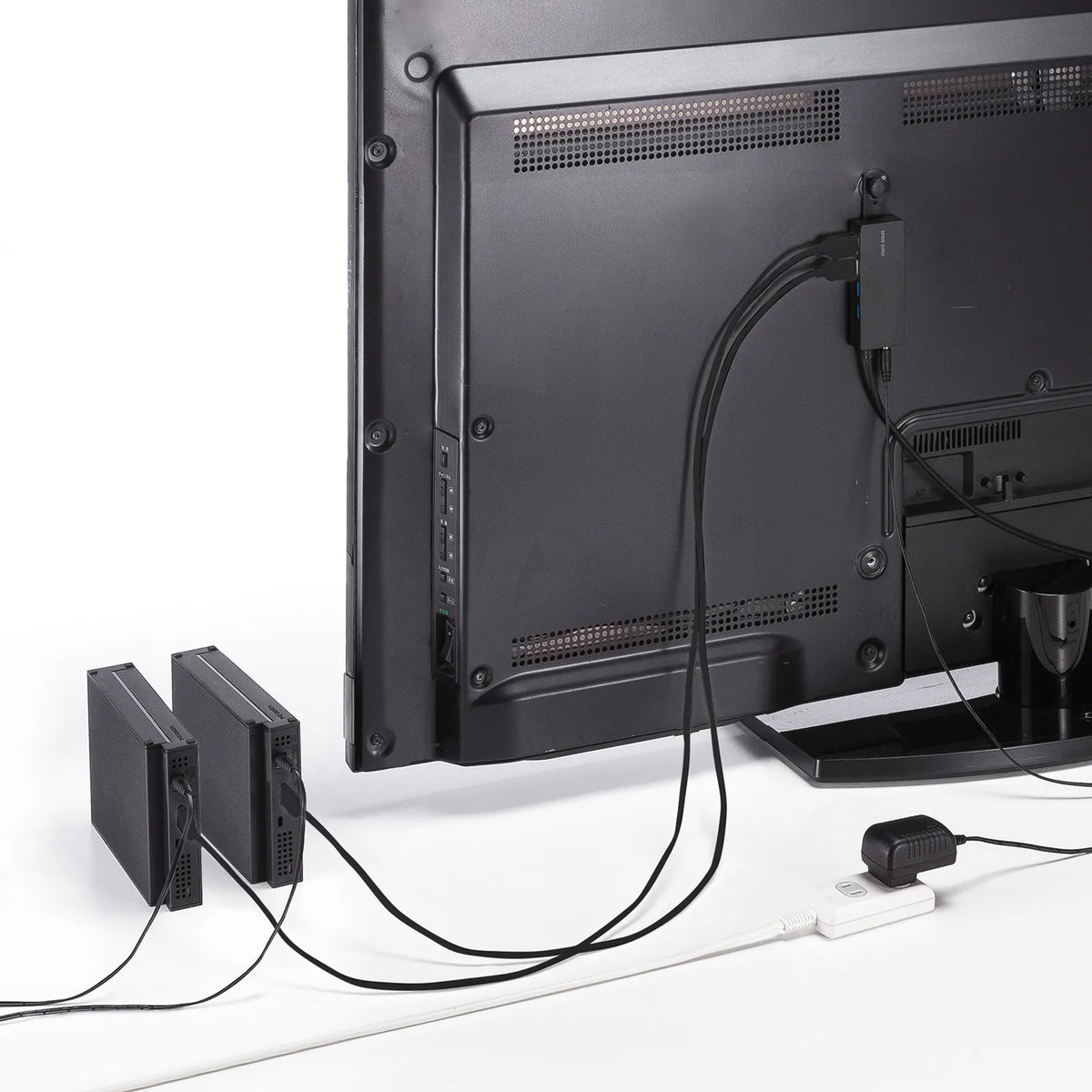 USB 3.2 Gen1 4-port hub with HDD connection support (USB-3HTV433BK)