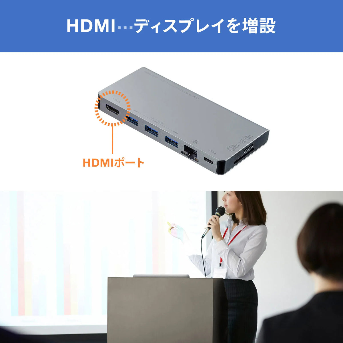 USB Type-C ドッキングハブ USB-3TCH14S2