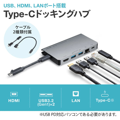 USB Type-C ドッキングハブ USB-3TCH15S2