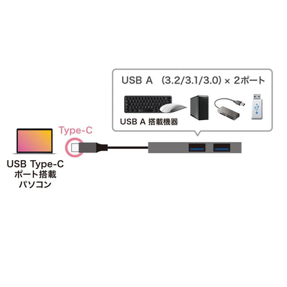 USB Type-C 2-Port Slim Hub USB-3TCH24SN