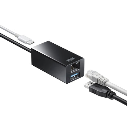 Gigabit LAN Adapter with USB Type-C Hub USB-3TCH33BK