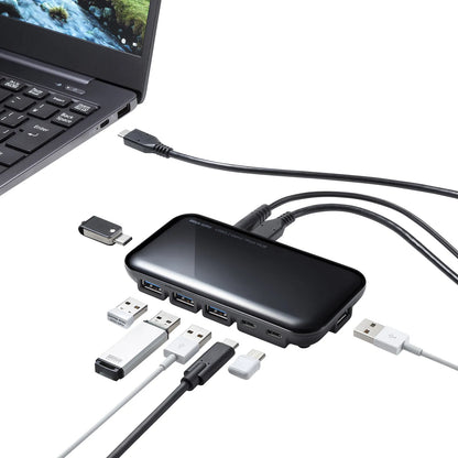 USB3.2Gen2対応 Type-C 7ポートハブ USB-3TCH38BK