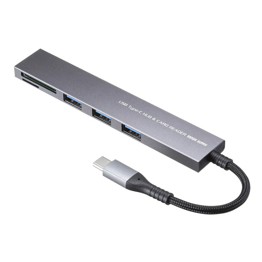 USB 5Gbps 3-Port Slim Hub (with Card Reader) USB-3TCHC20MS