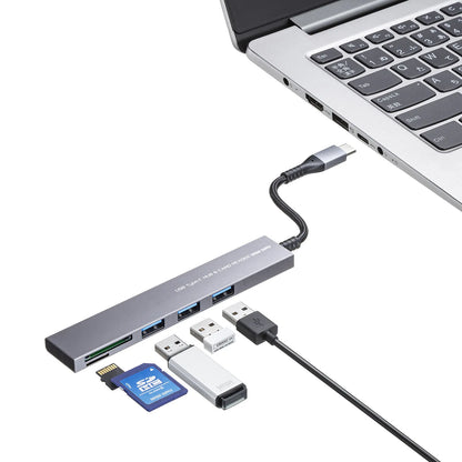 USB 5Gbps 3-Port Slim Hub (with Card Reader) USB-3TCHC20MS