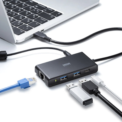 Gigabit LAN Adapter with USB Type-C Hub USB-3TCLS8BK