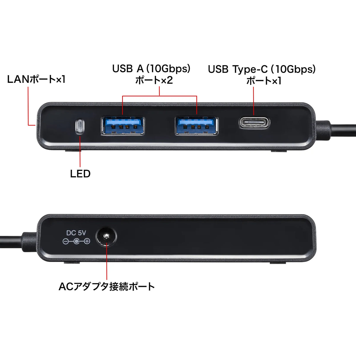 Gigabit LAN Adapter with USB Type-C Hub USB-3TCLS8BK