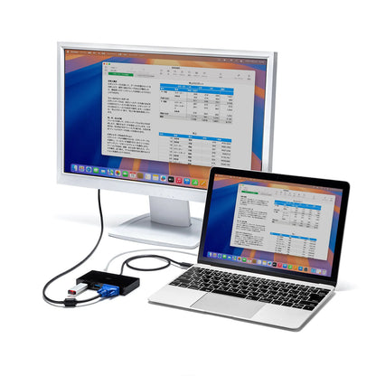VGA付USB Type-Cハブ USB-3TCV1BK